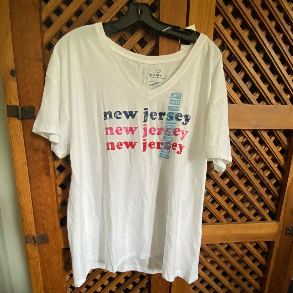 NWT 2/$30: Women’s New Jersey White V-Neck T-Shirt